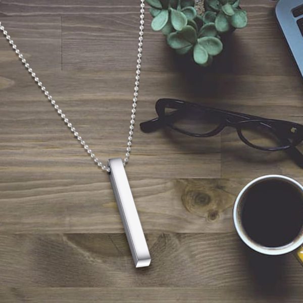 Vertical Bar Necklace Locket Chain For Boys Girls Neck Chain For Men With Locket Men`s Jeweler Pendant For Men Stylish Design