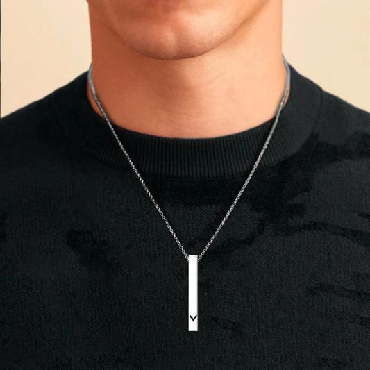Vertical Bar Necklace Locket Chain For Boys Girls Neck Chain For Men With Locket Men`s Jeweler Pendant For Men Stylish Design